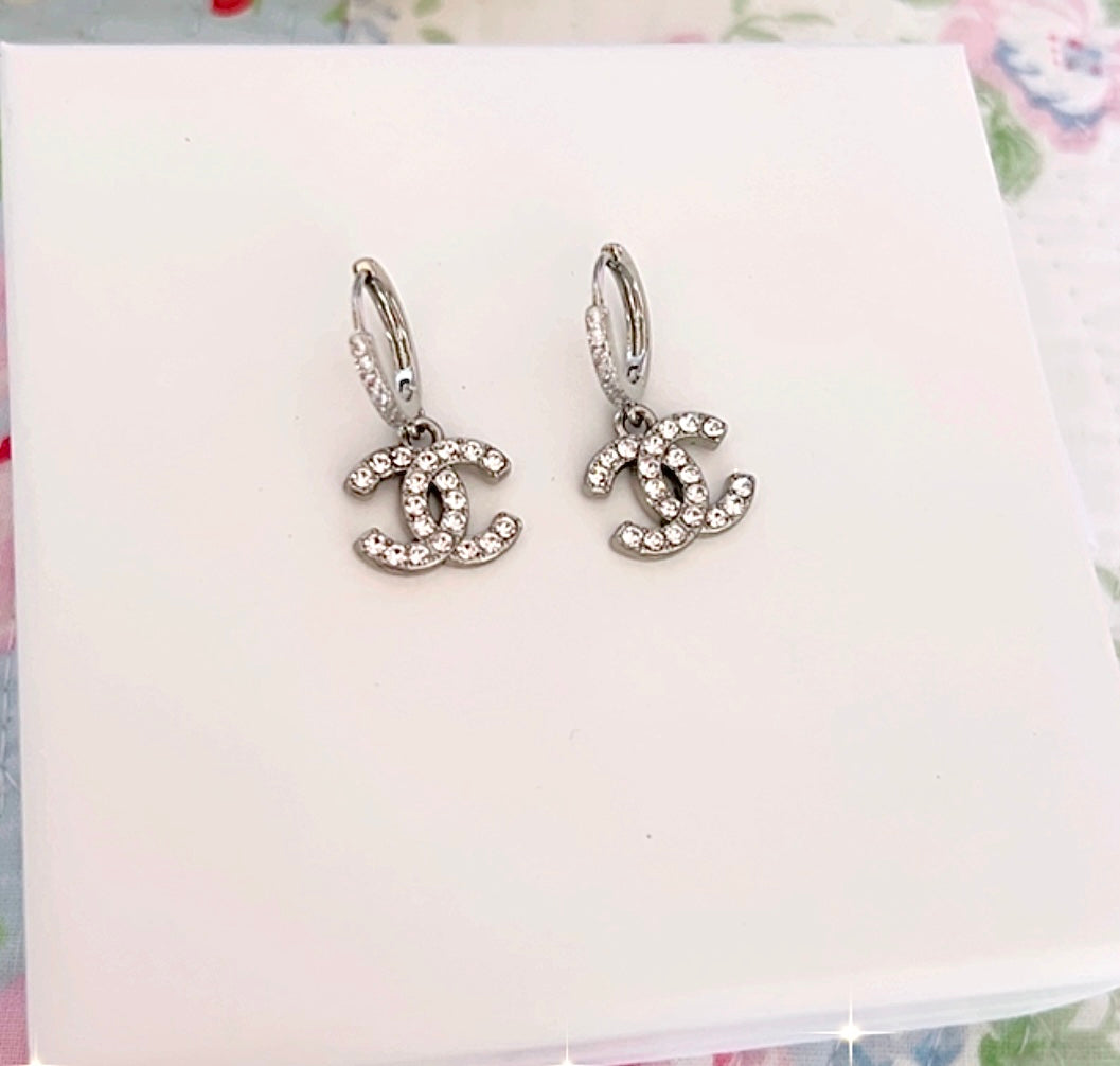 The Classic Mini Crystal Earrings with Huggies- in gold or silver