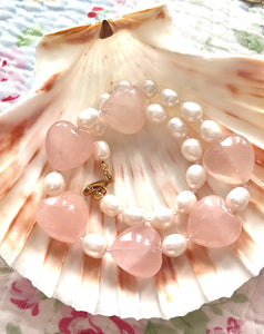 The Pearl & Rose Quartz Necklace