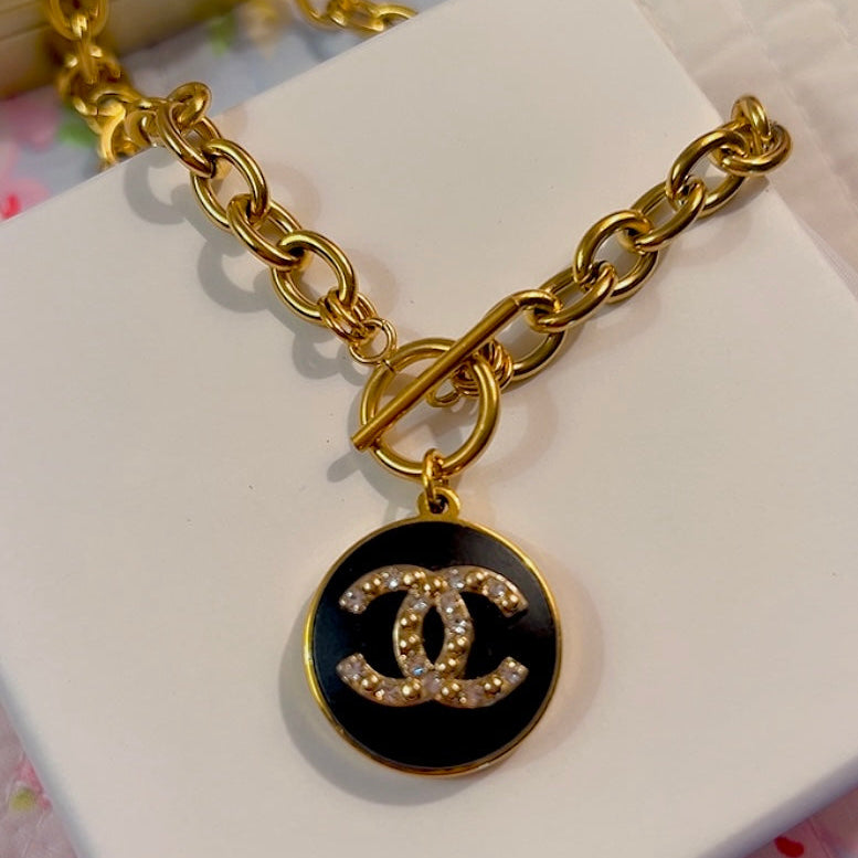 The Black Button Necklace