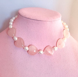 The Pearl & Rose Quartz Necklace