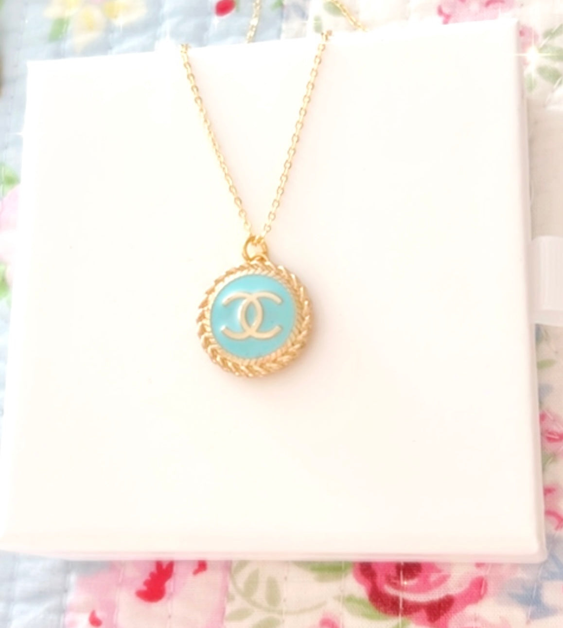 The Medallion Necklace in Blue