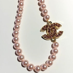 The CC Pink Pearl Necklace