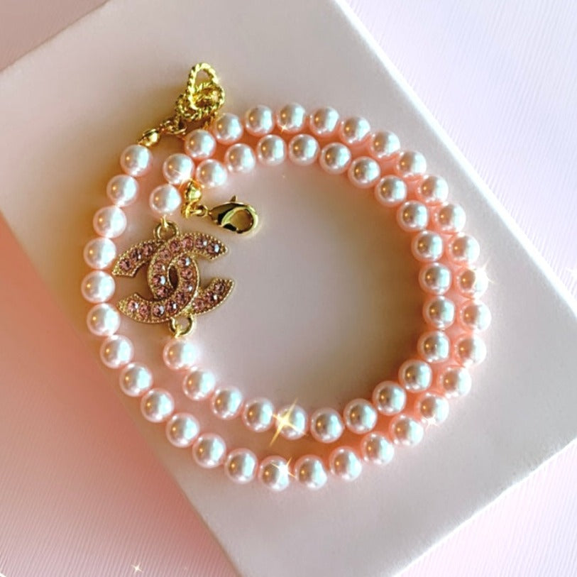 The CC Pink Pearl Necklace
