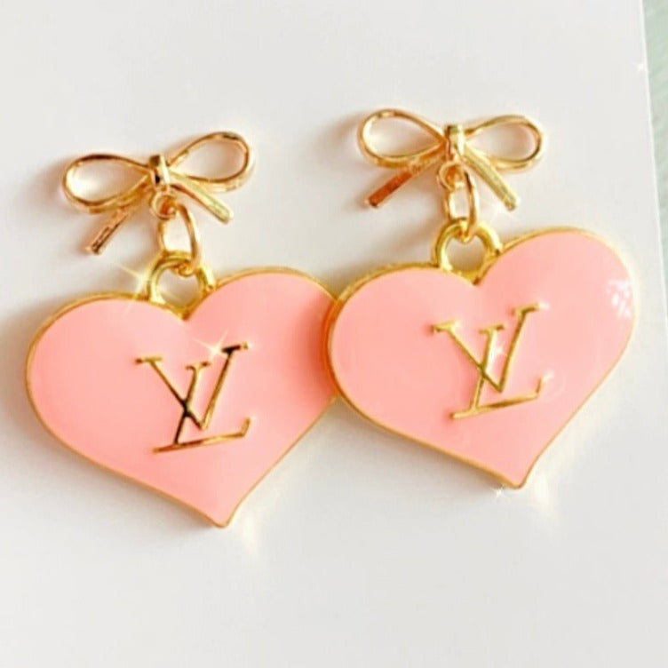 The LV Heart Earrings in Pink