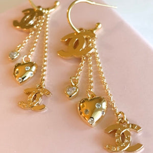 The CC Mini Charm Earrings in Gold