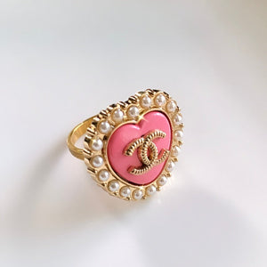 The Heart Pearl Ring- 3 color options