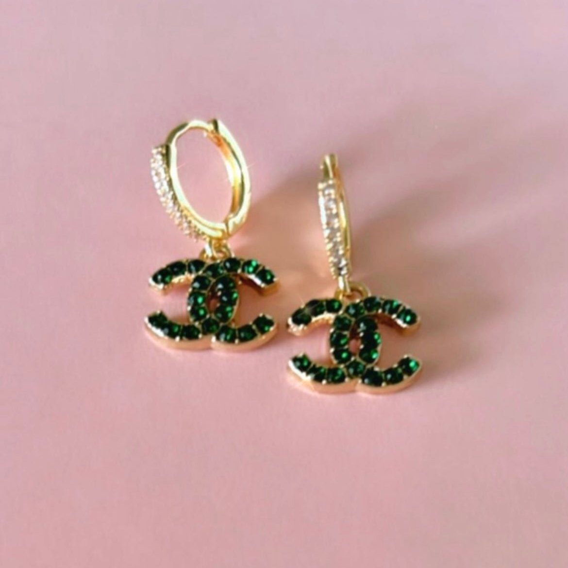 The Classic Mini Earrings with Huggies in Green