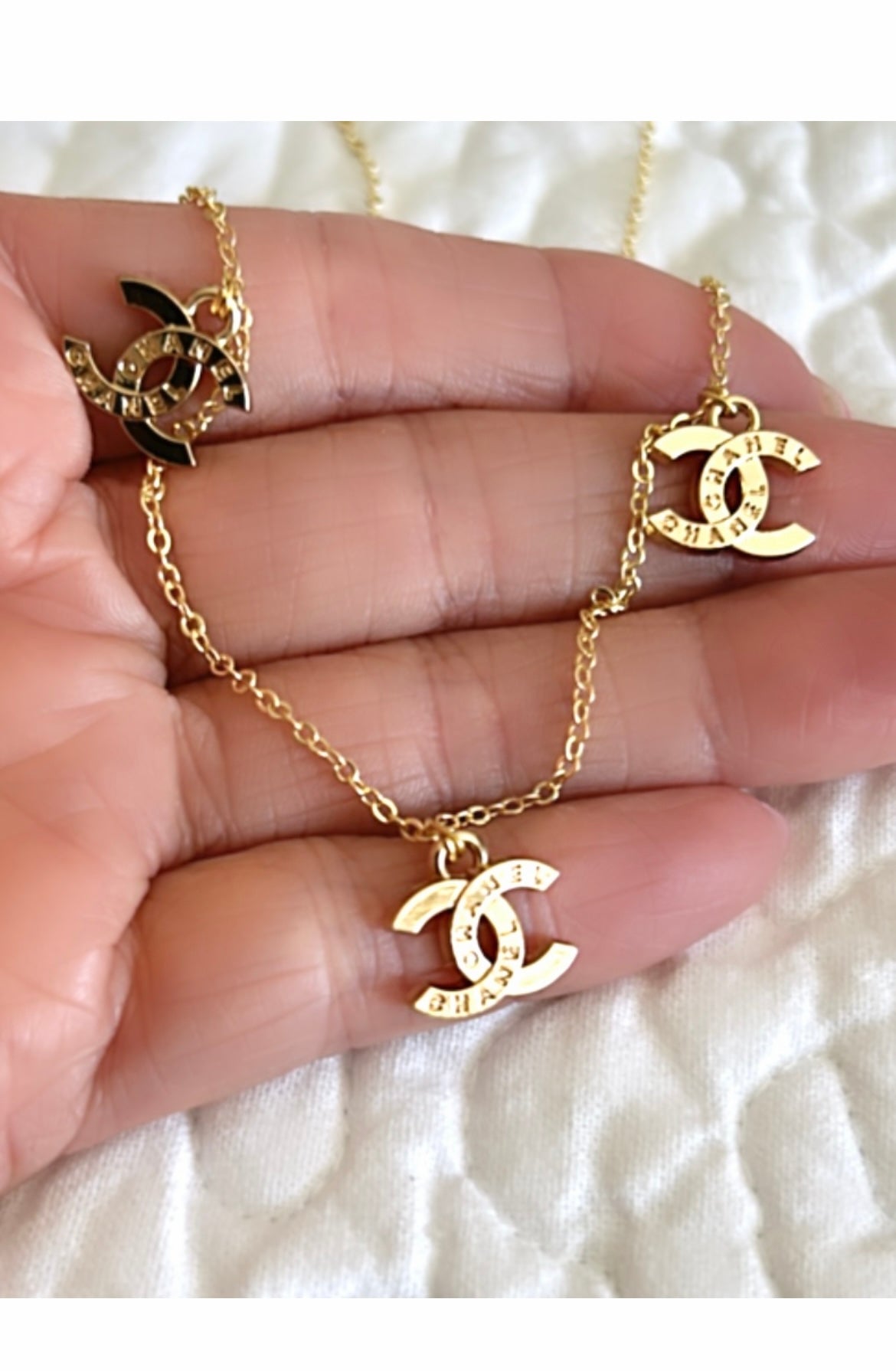 The Mini Engraved Charm Necklace-2 color options