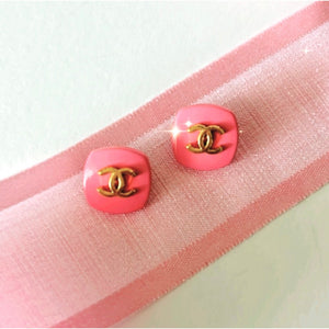 The Mini Pink Square Stud Earrings