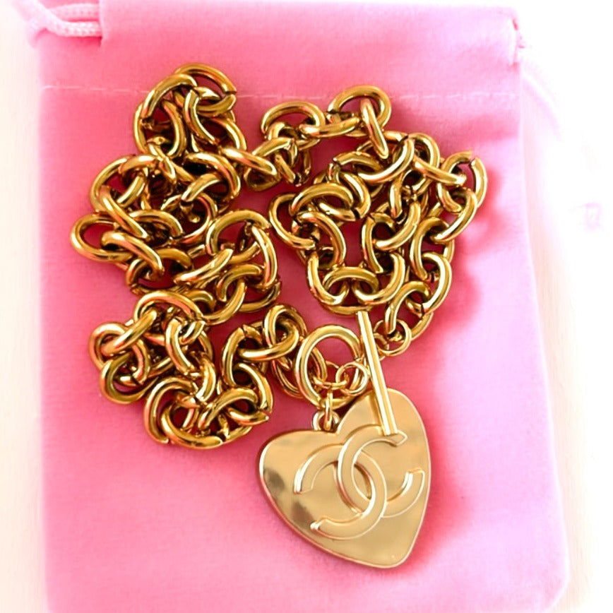 The Jumbo Heart Necklace in Gold