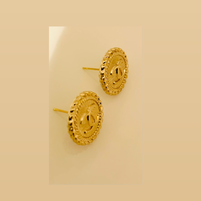 The Gold Medallion Stud Earrings- Minis