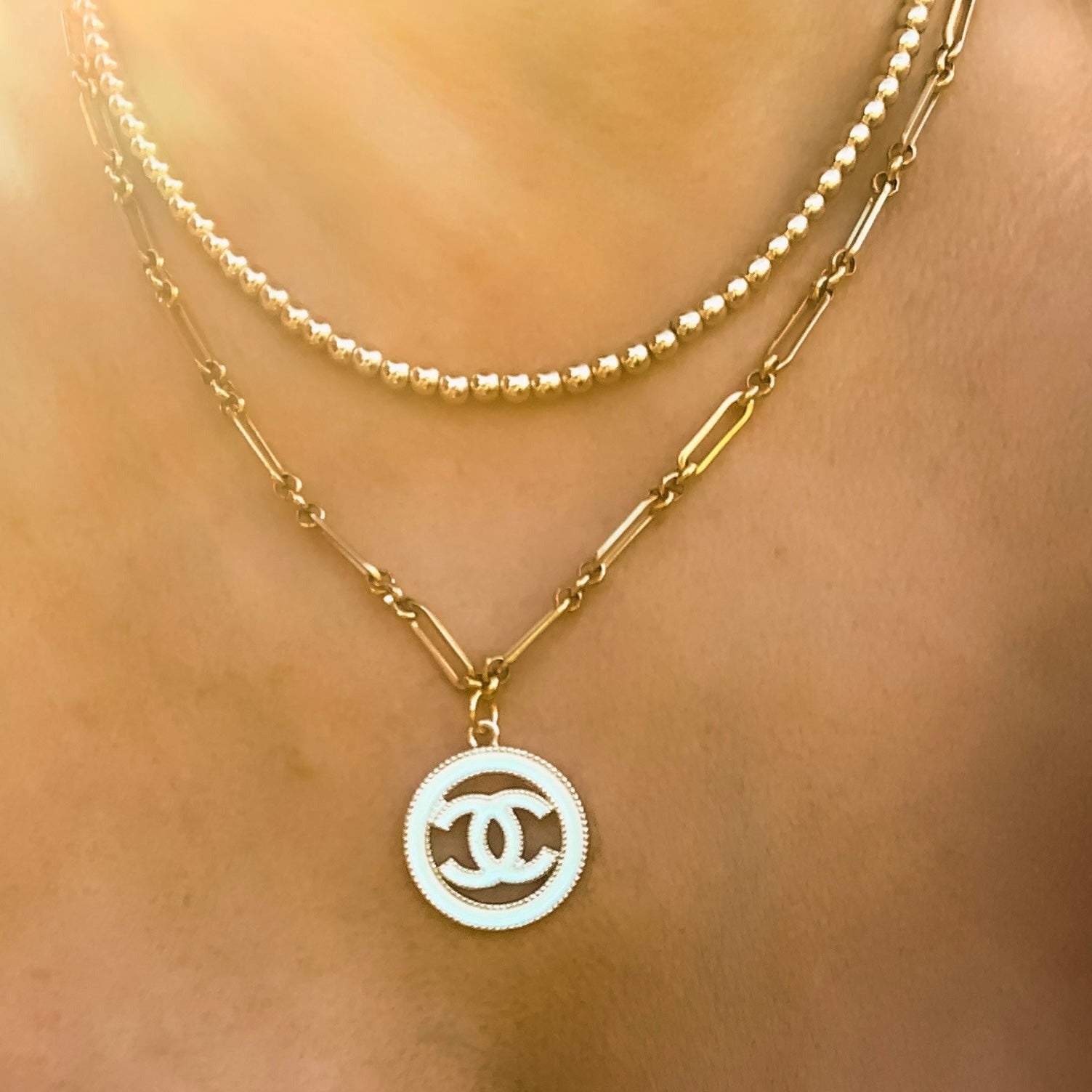 The White Logo Necklace