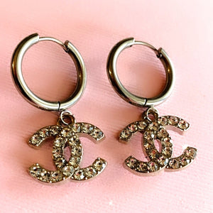 The Small Silver Logo Hoop Earrings-2 styles