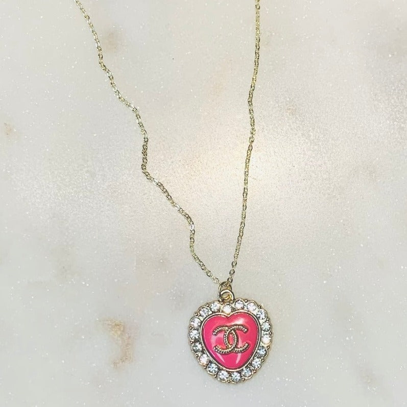 The Pink Heart Pavé Necklace – TOKA B