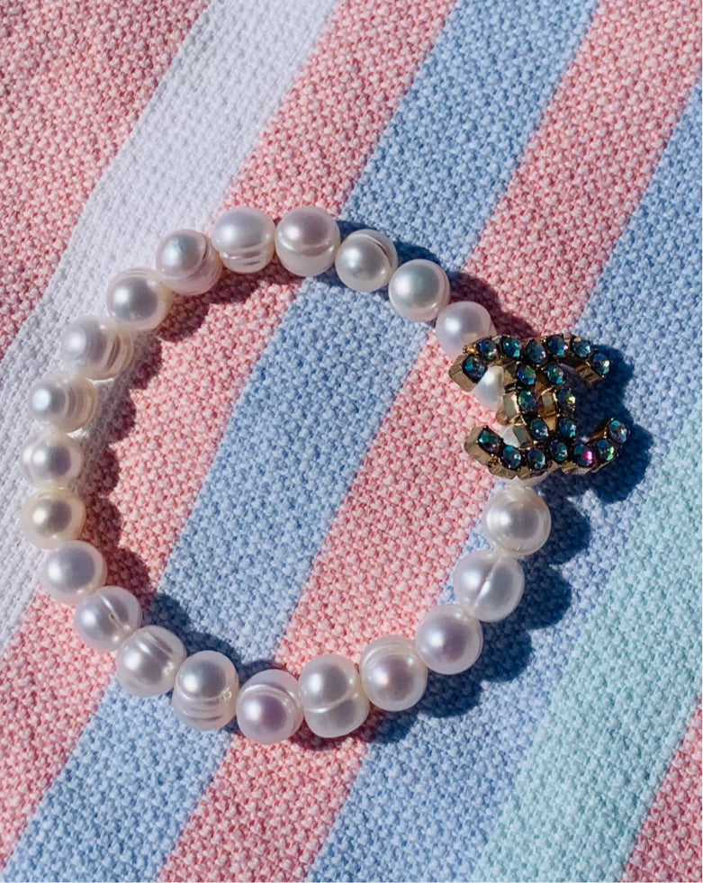 The AB Crystal & Pearl Bracelet